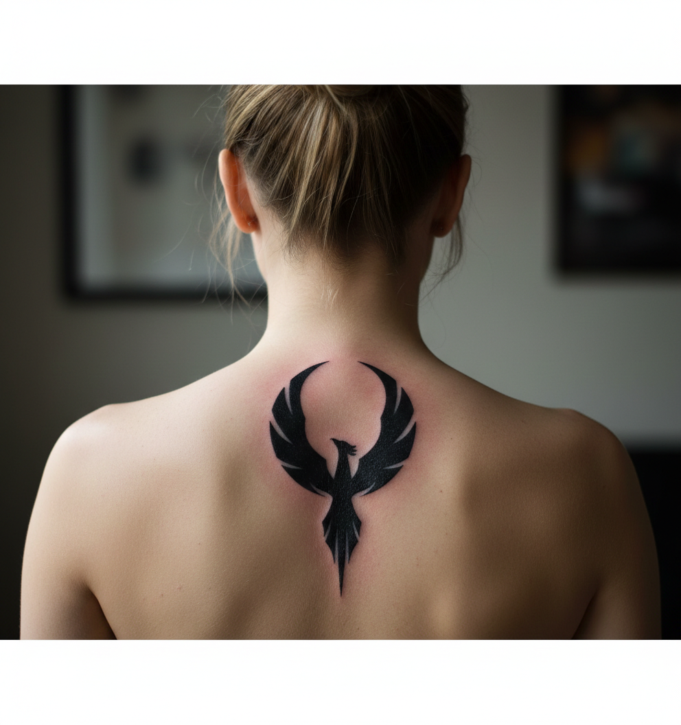 Black Phoenix – Semi‑Permanent Tattoo