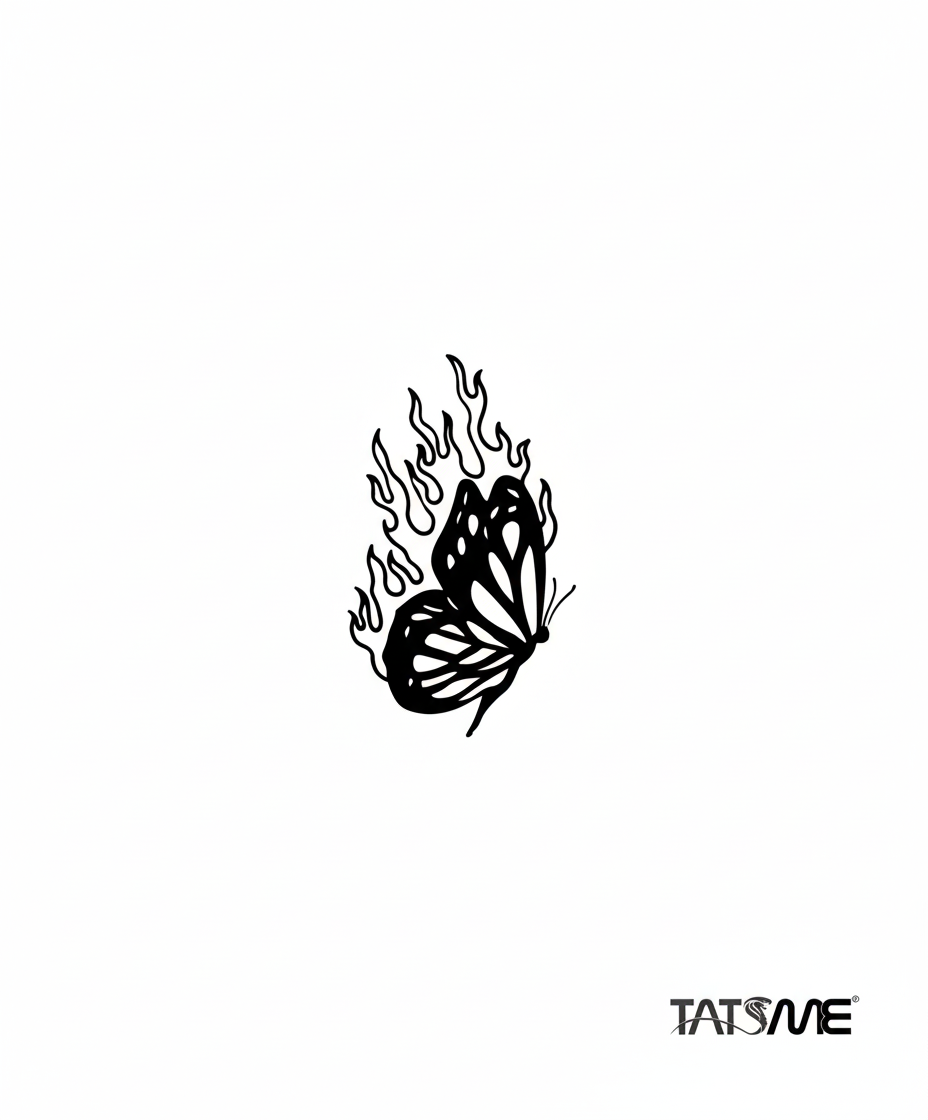 Firewing Butterfly – Semi‑Permanent Tattoo