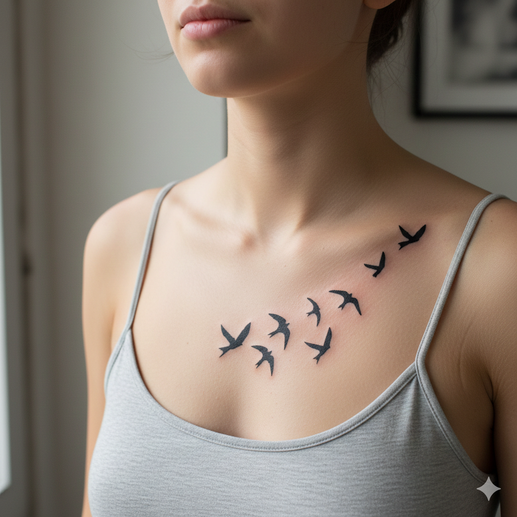 Feathered Freedom– Semi‑Permanent Tattoo