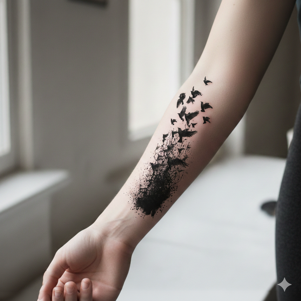Flying Souls – Semi‑Permanent Tattoo