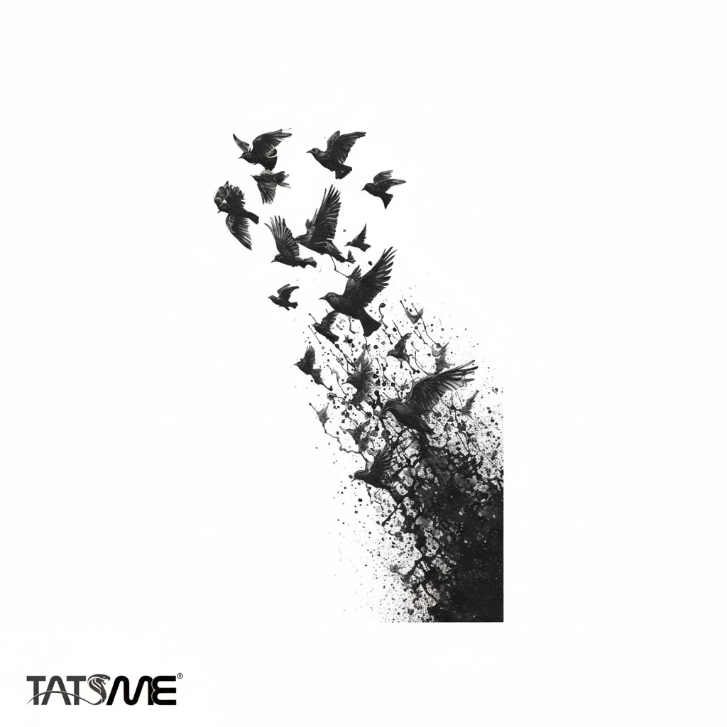 Flying Souls – Semi‑Permanent Tattoo